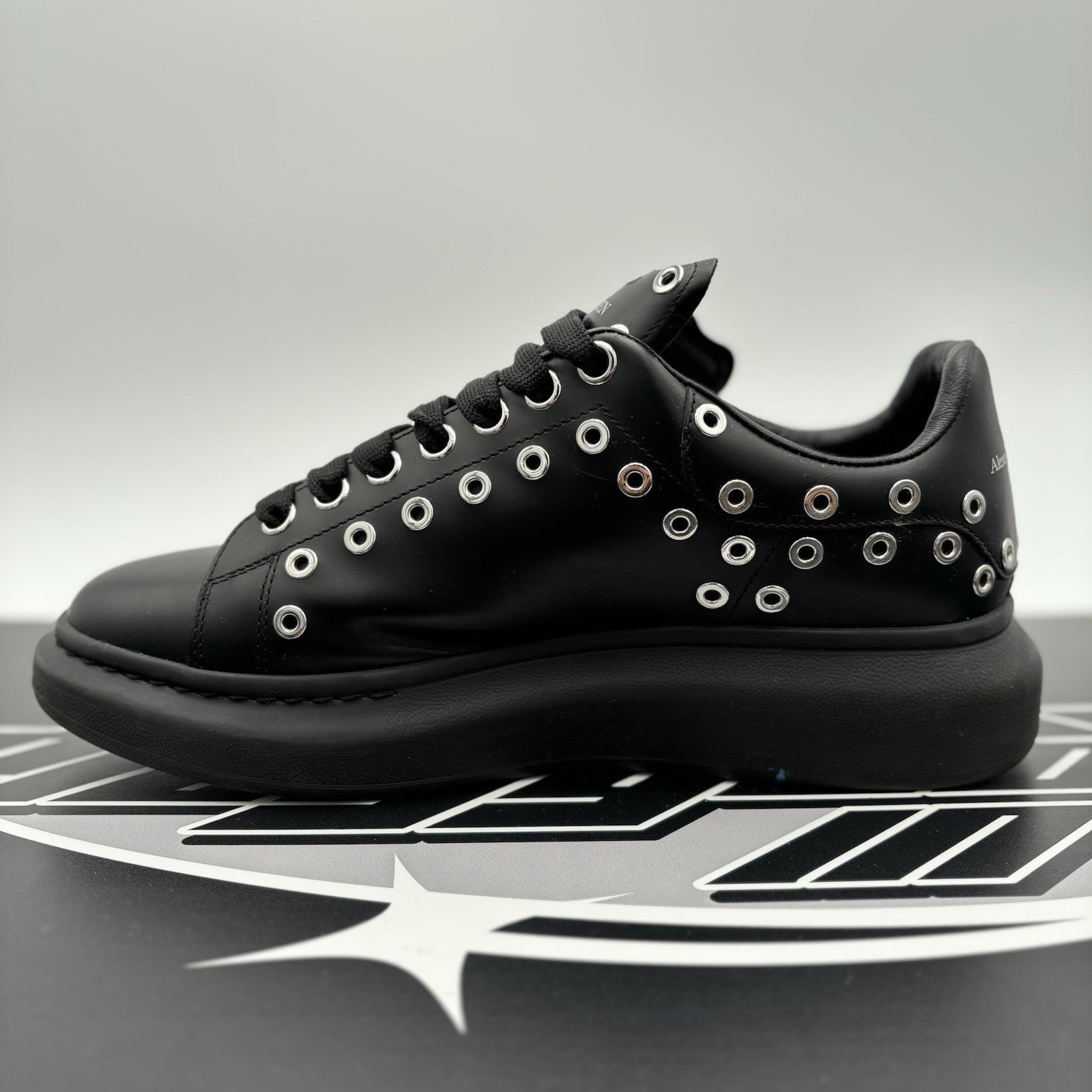 Size 43.5 (10.5 US) Alexander McQueen ' Black Silver Eyelets ' | GREAT COND!