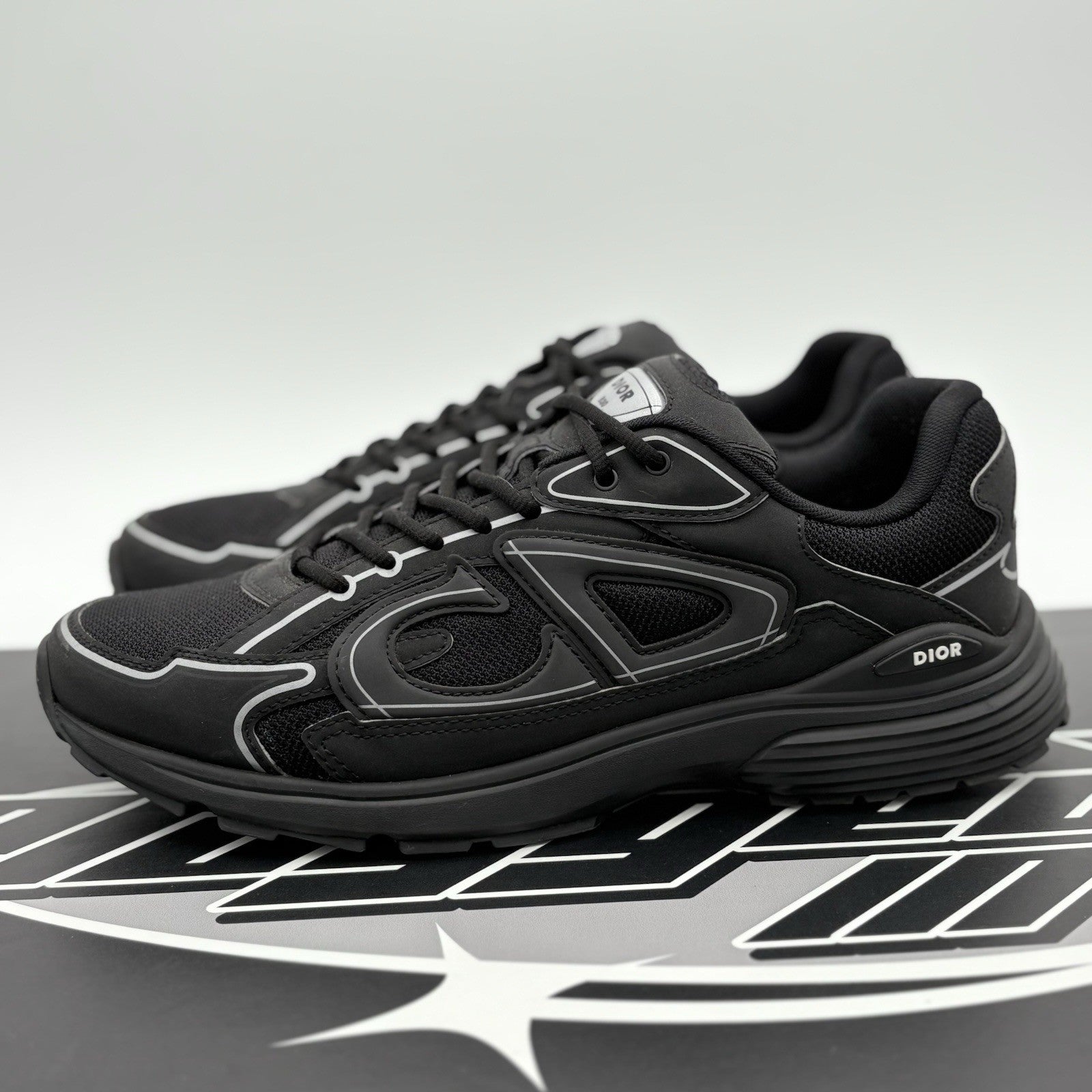 Size 45 (12 US) Dior B30 Reflective Sneaker ' Black ' | SUPER CLEAN!