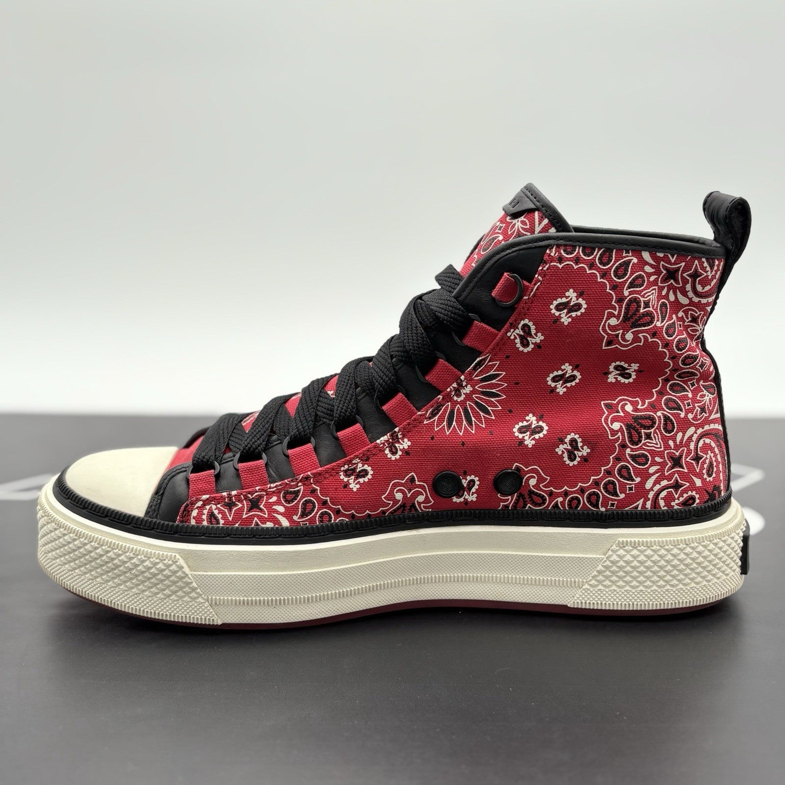 Size 44 (11 US) Amiri Bandana Canvas High-Top Sneaker ' Red ' | GREAT CONDITION!