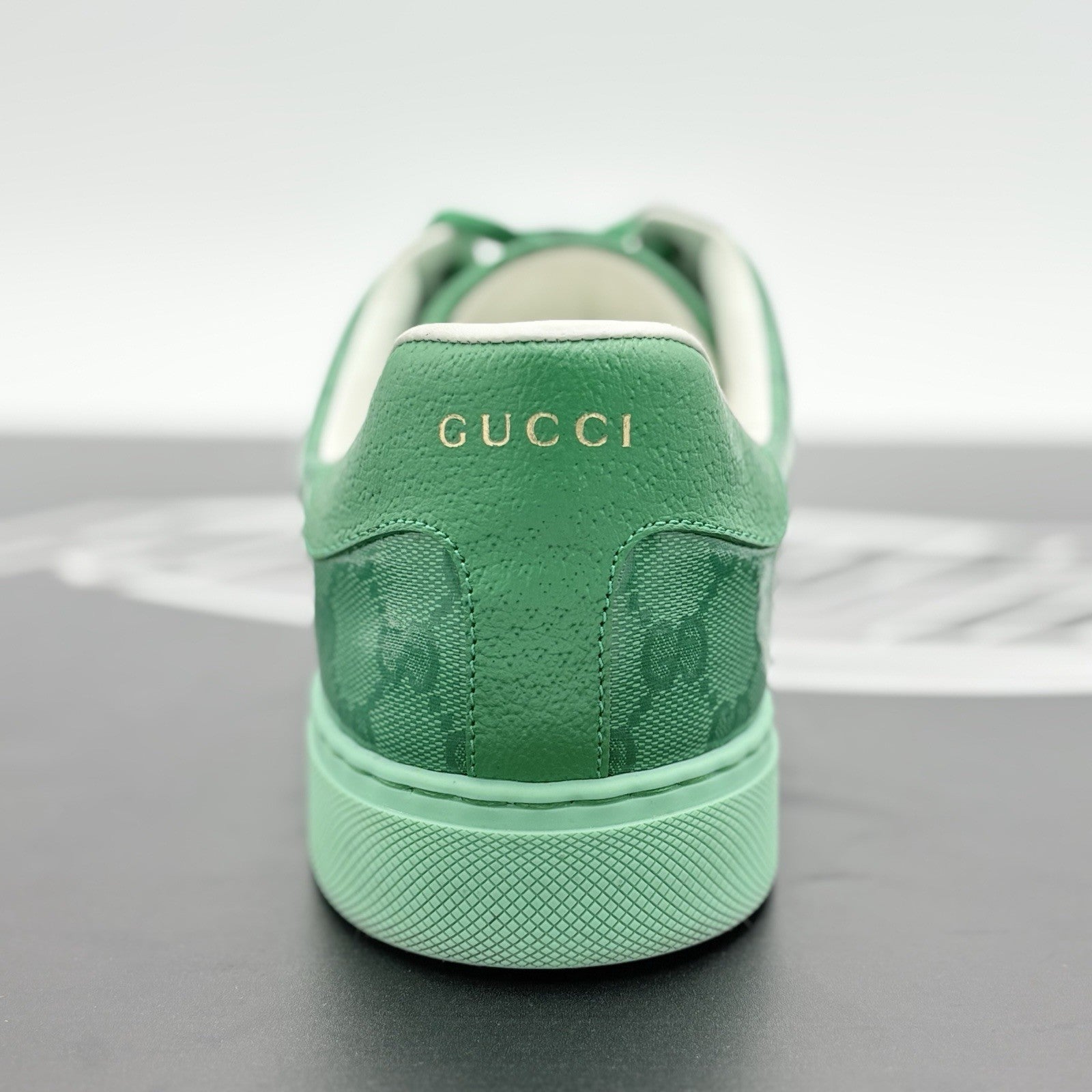 Size 10.5 G (11 US) - Gucci Ace GG Crystal Canvas ' Green ' | SUPER CLEAN!
