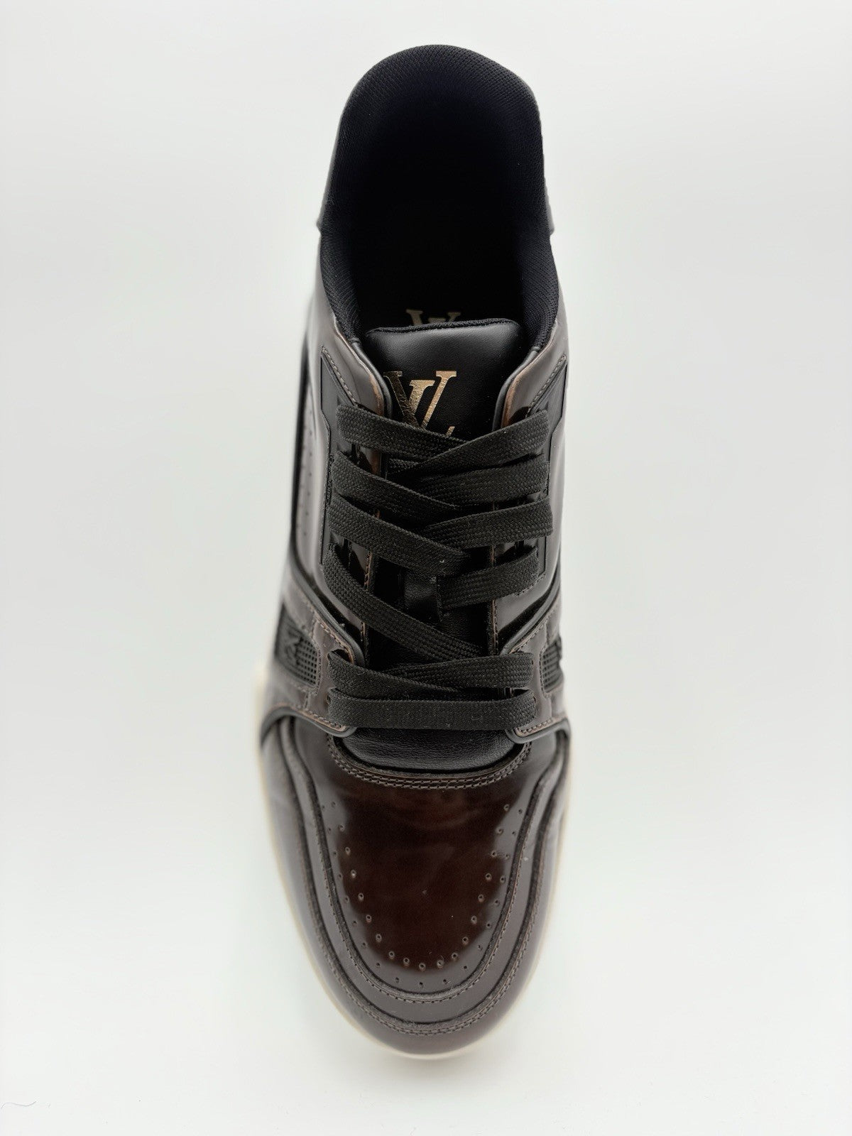Size 7.5 LV (8.5-9 US) Louis Vuitton Trainer ' Brown Patent ' | SUPER CLEAN!