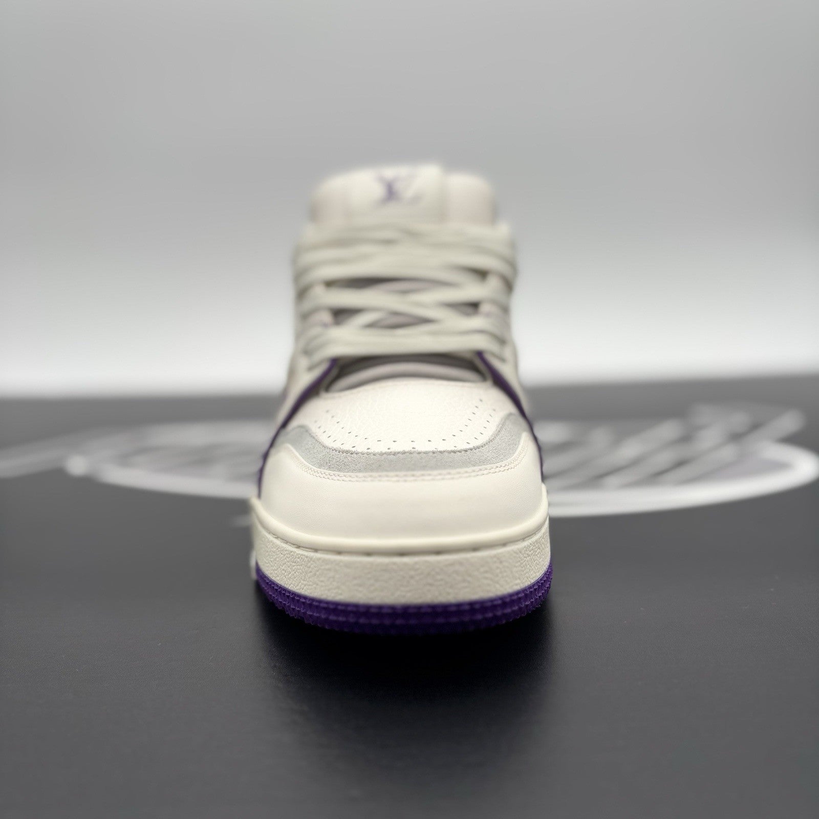 Size 7.5 LV (8.5-9 US) - Louis Vuitton Trainer ' White, Purple ' | WORN ONCE!