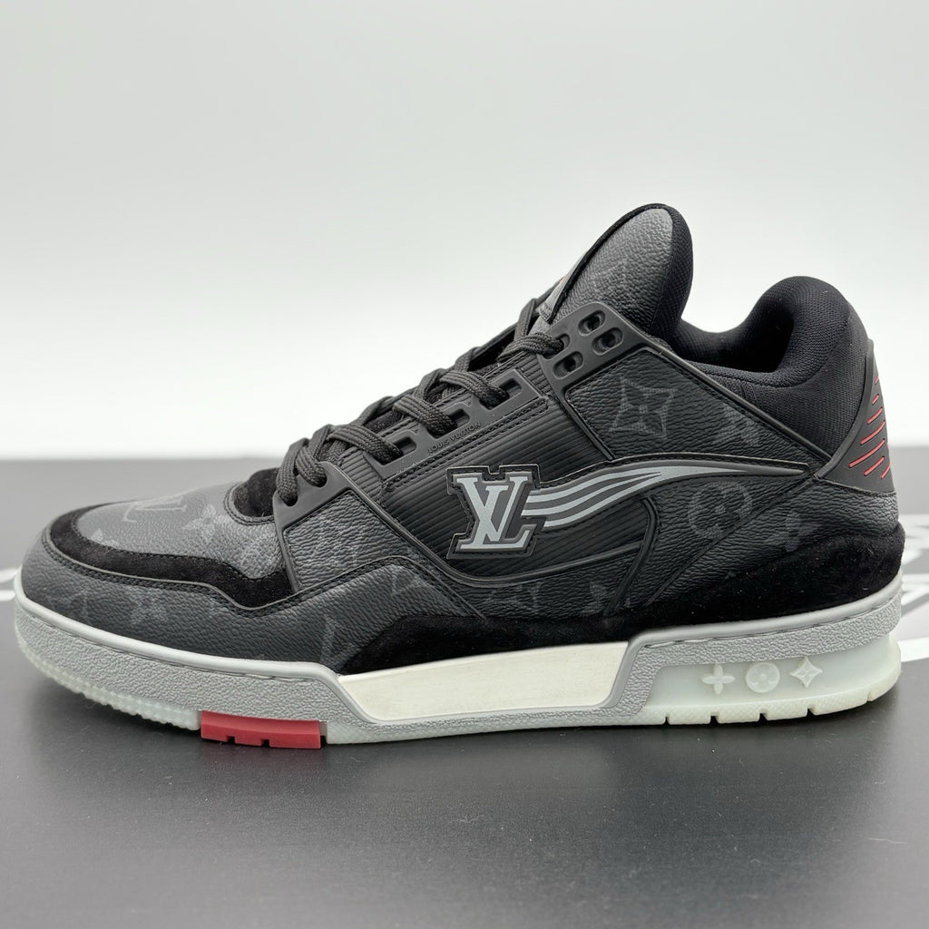 Size 9.5 LV (10.5-11 US) Louis Vuitton Trainer Eclipse ' Black Grey ' | CLEAN!