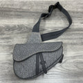 Christian Dior Ruthenium Oblique Saddle Bag ' Grey ' | SUPER CLEAN!