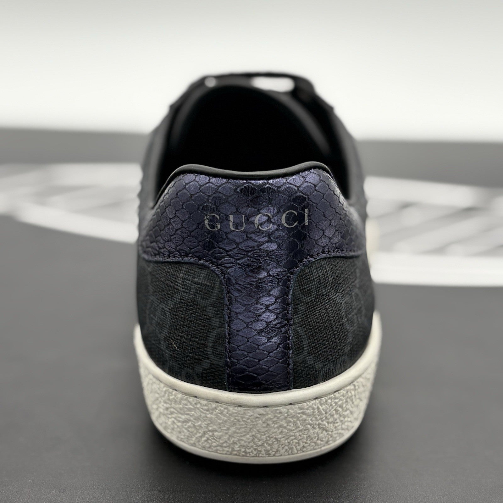 Size 8.5 G (9 US) Gucci Ace GG Supreme ' Black Grey ' | GREAT CONDITION!