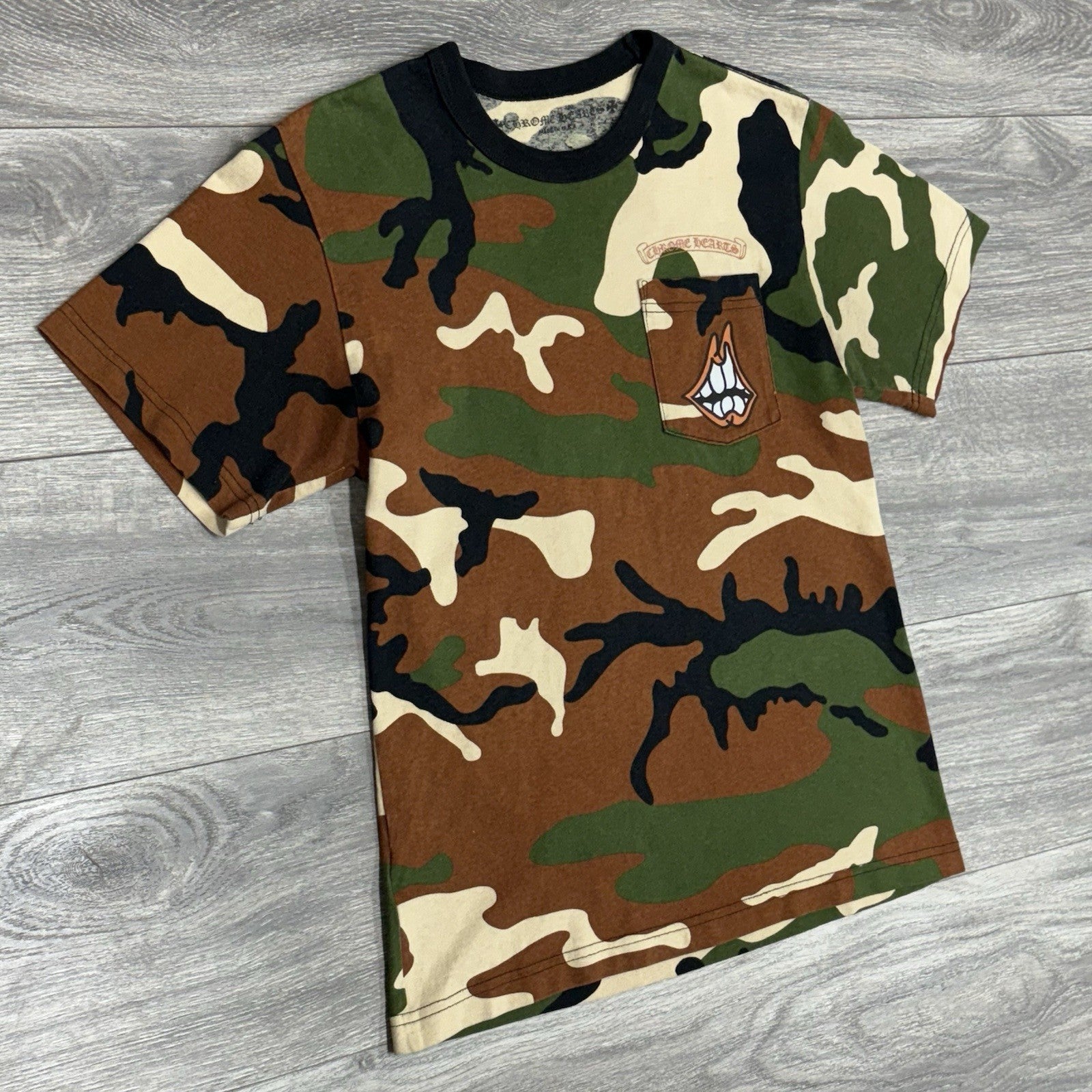 Size Small - Chrome Hearts Matty Boy Caution Short Sleeve T-Shirt ' Camo '