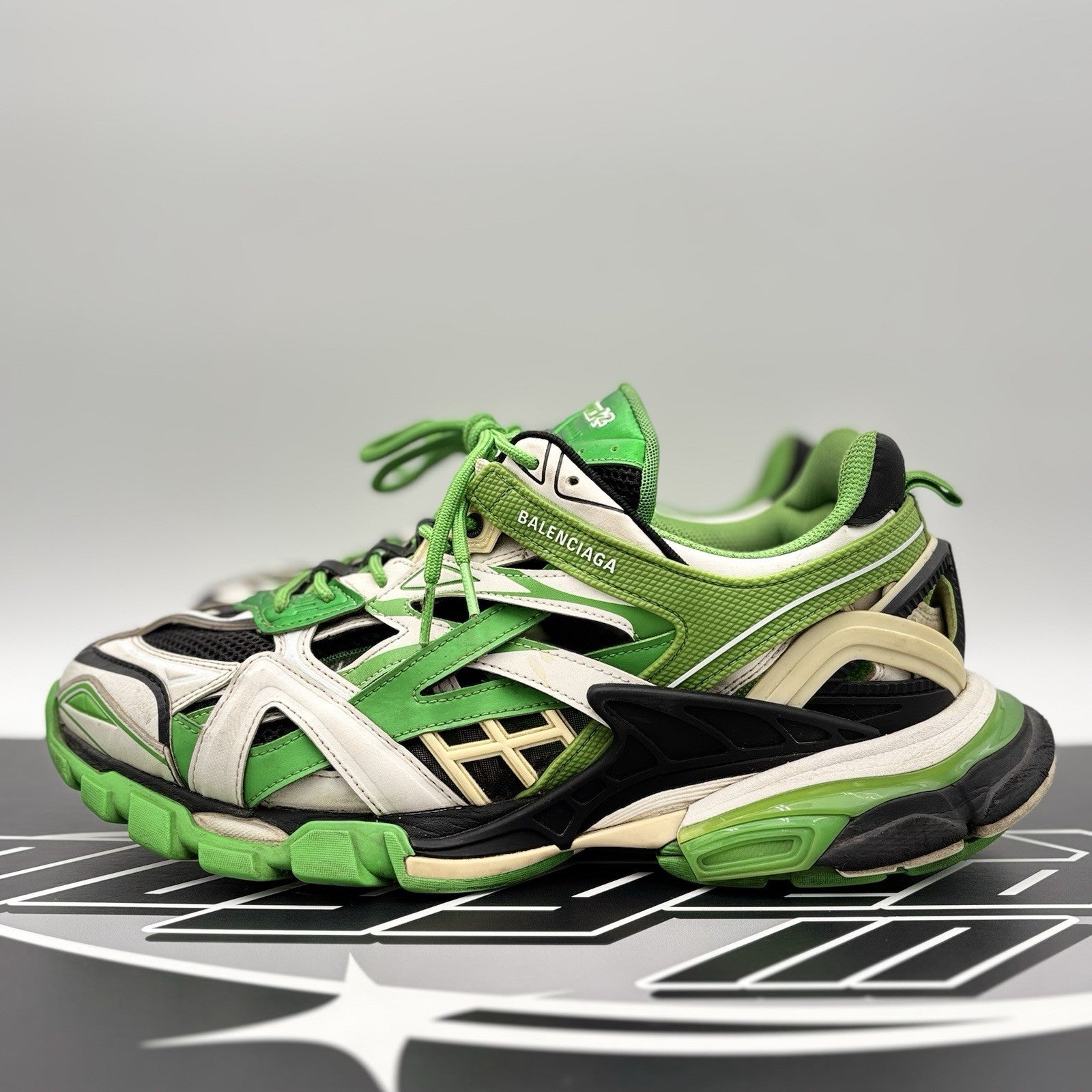 Size 45 ( 12 US) - Balenciaga Track 2 Trainer ' Black, White Green ' | GOOD!