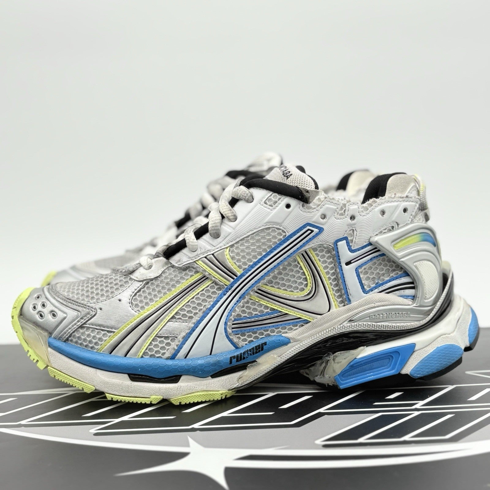 Size 45 (12 US) - Balenciaga Runner ' White Yellow Blue ' | EXCELLENT CONDITION!