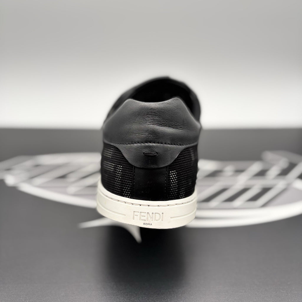 Size 12 UK (13 US) - Fendi FF Flash Logo Low ‘ Monogram Black ‘