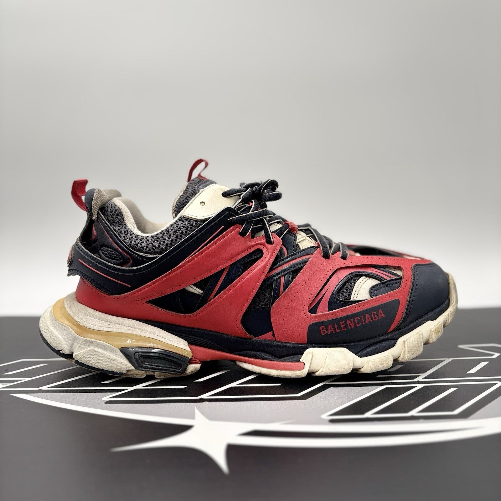 Size 43 (10 US) - Balenciaga Track LED Sneaker ' Navy, Red '
