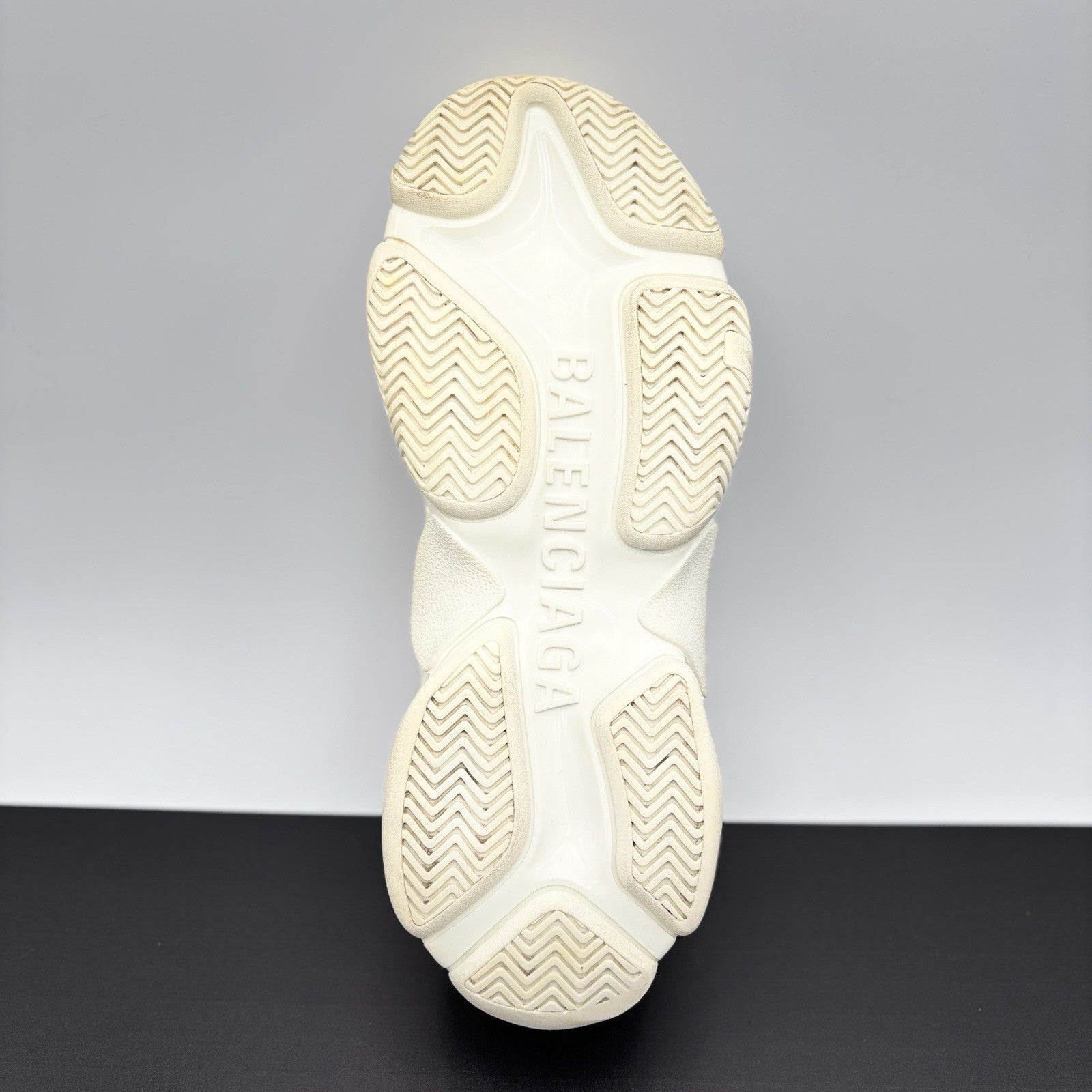 Size 45 (12 US) - Balenciaga Triple S ' Allover Logo White ' | GREAT!