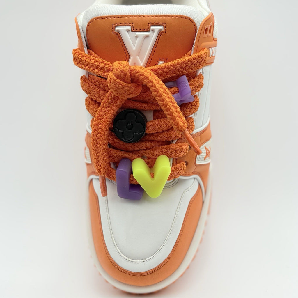 Size 7 LV (8-8.5 US) - Louis Vuitton Maxi ' Orange White ' | SUPER CLEAN!