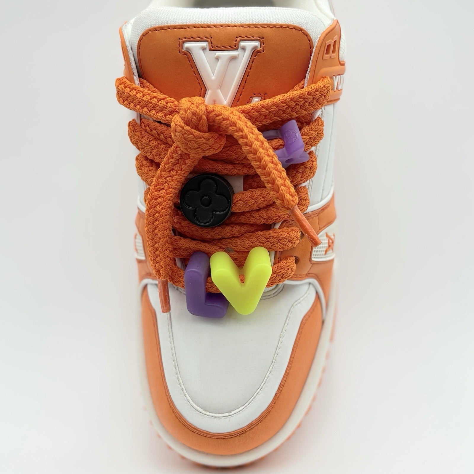 Size 7 LV (8-8.5 US) - Louis Vuitton Maxi ' Orange White ' | SUPER CLEAN!