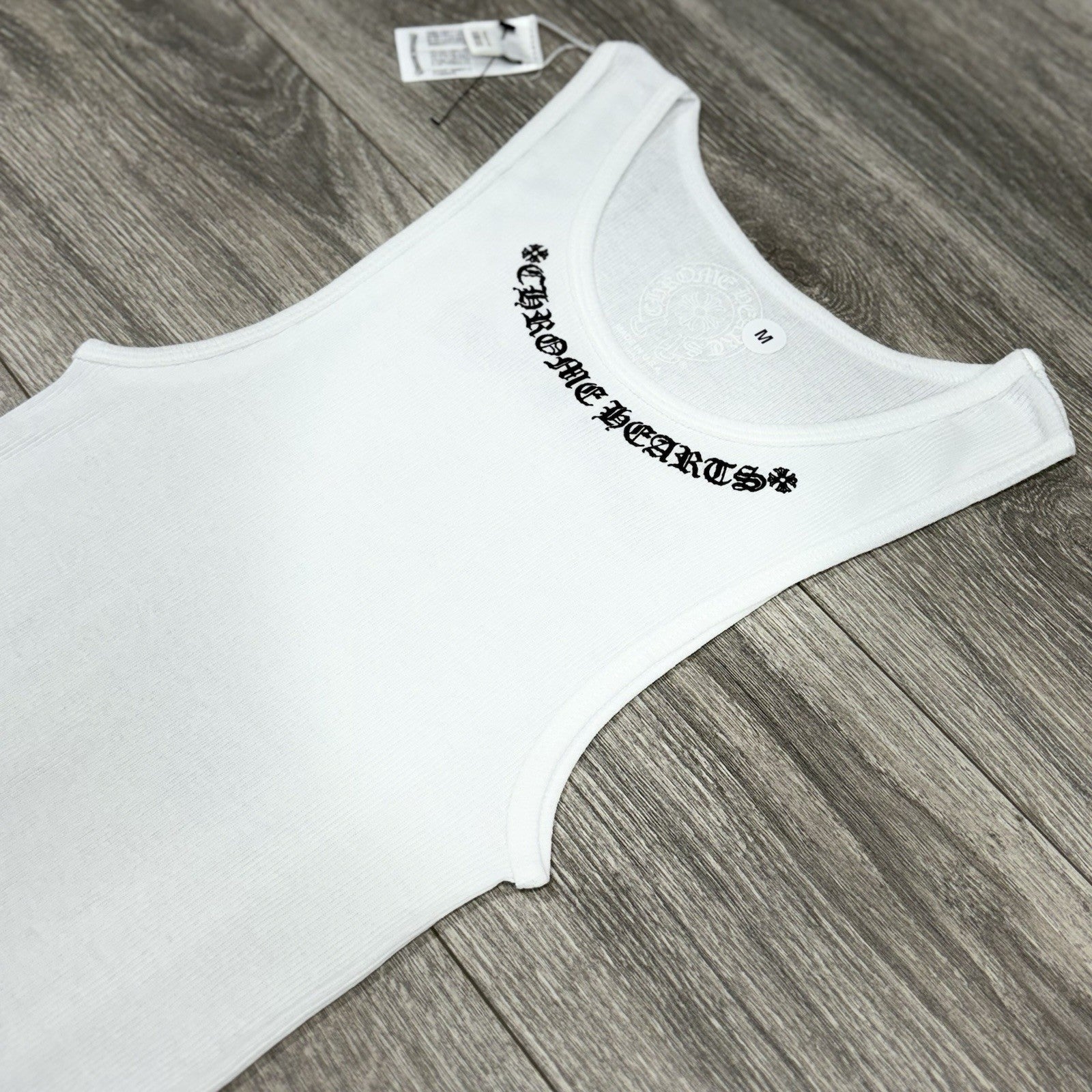 Size Medium - Chrome Hearts Scroll Logo Tank Top ' White Black ' | BRAND NEW!