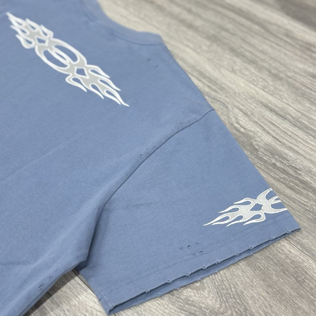 Size L - Balenciaga Burning Unity Oversized T-Shirt ' Blue ' | SUPER CLEAN!