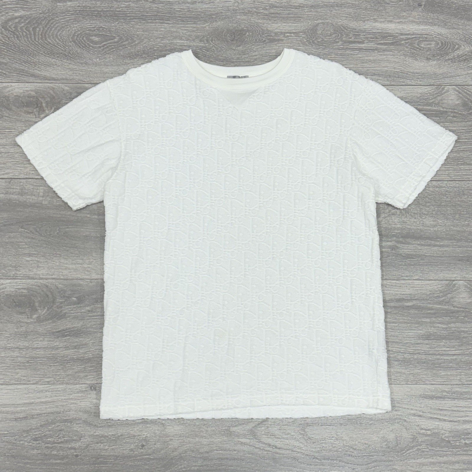 Size XS - Dior Oblique Relaxed Fit Terry Cotton Jacquard T-Shirt ' Off White '