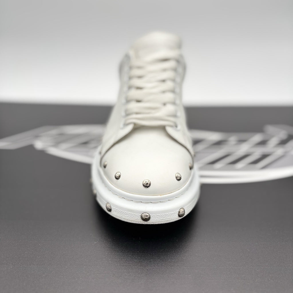 Size 44 (11 US) - Alexander McQueen Front Studded  ' White, Black ' | GREAT!