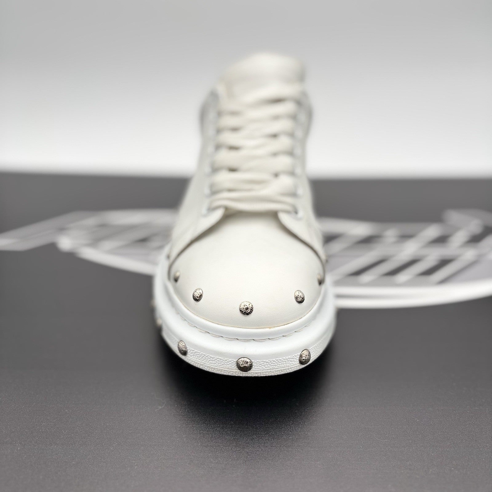Size 44 (11 US) - Alexander McQueen Front Studded  ' White, Black ' | GREAT!