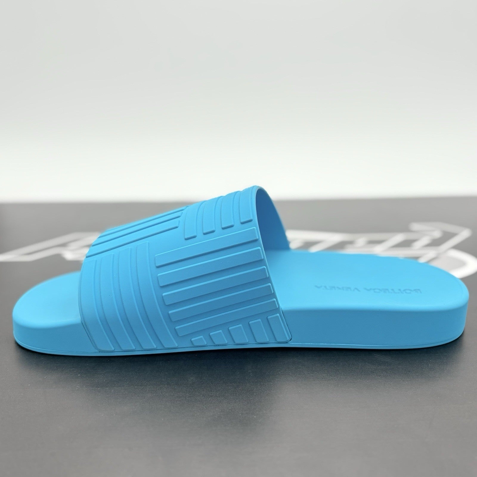 Size 46 (13 US) - Bottega Veneta Rubber Slides ' Blue ' | NEW!