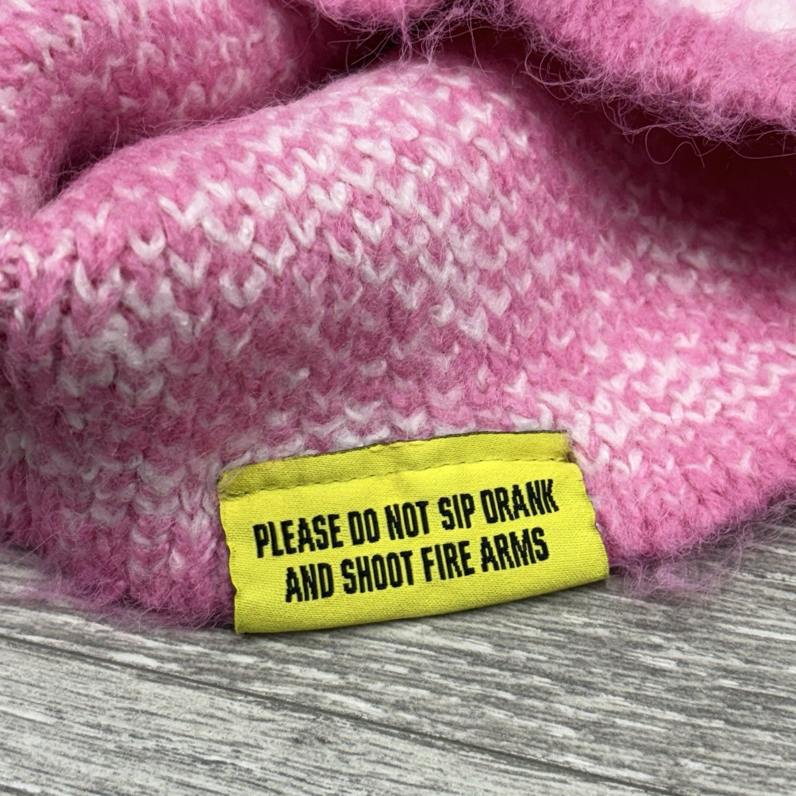 Thats An Awful Lot Of Cough Syrup Mohair Beanie ' Pink ' | NEW!