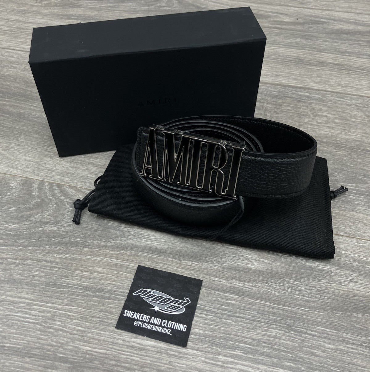 Amiri Core Logo Buckle ' Black/Black/Gold-Tone ' Belt | BRAND NEW! | SIZE 100