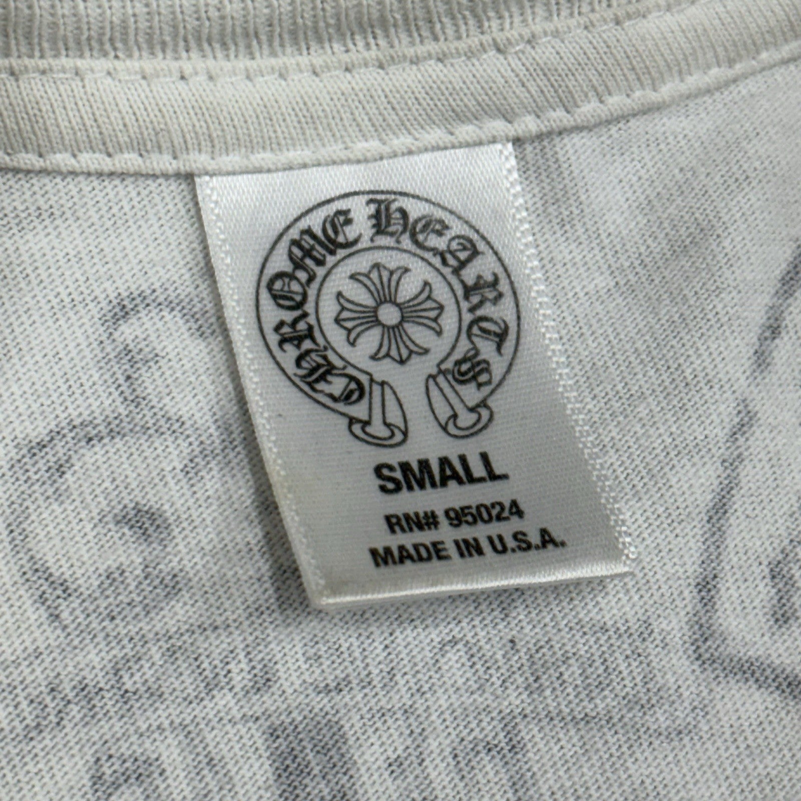 Size Small - Chrome Hearts All Over Logo Stencil T-Shirt ' White ' | RARE!