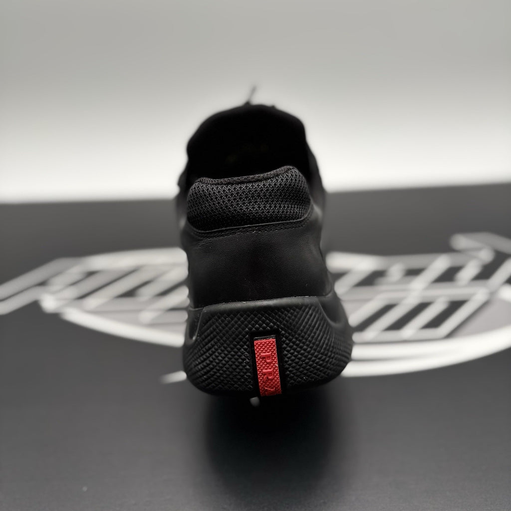 Size 8 UK (9 US) - Prada Americas Cup ' Black Leather ' | GOOD CONDITION!