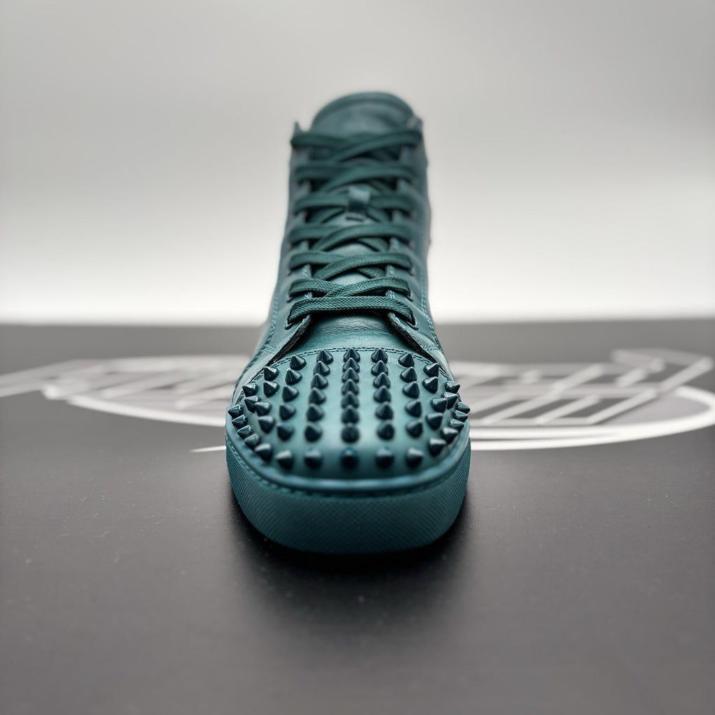 Size 42 (9 US) - Christian Louboutin Flat Spikes ' Green ' | GREAT CONDITION!