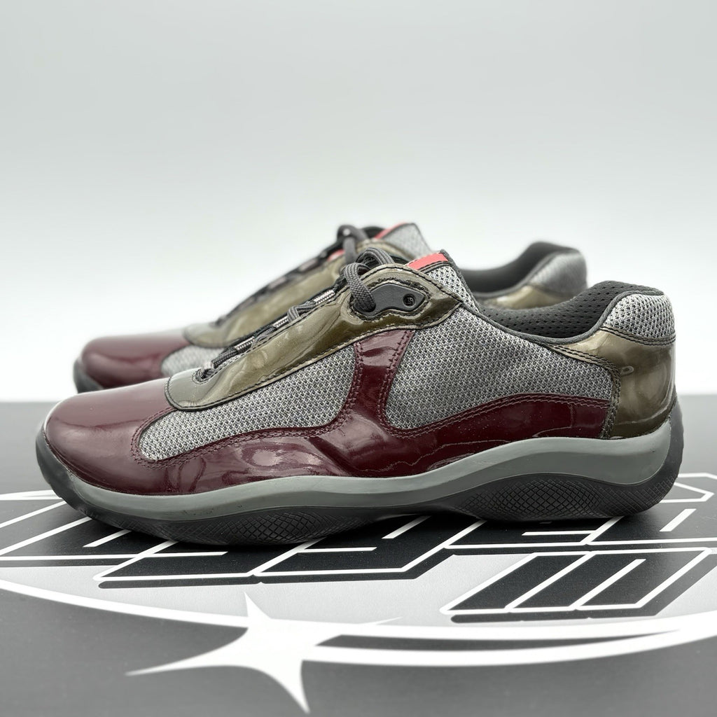Size 8 UK (9 US) - Prada Americas Cup ' Burgundy Grey ' | SUPER CLEAN!