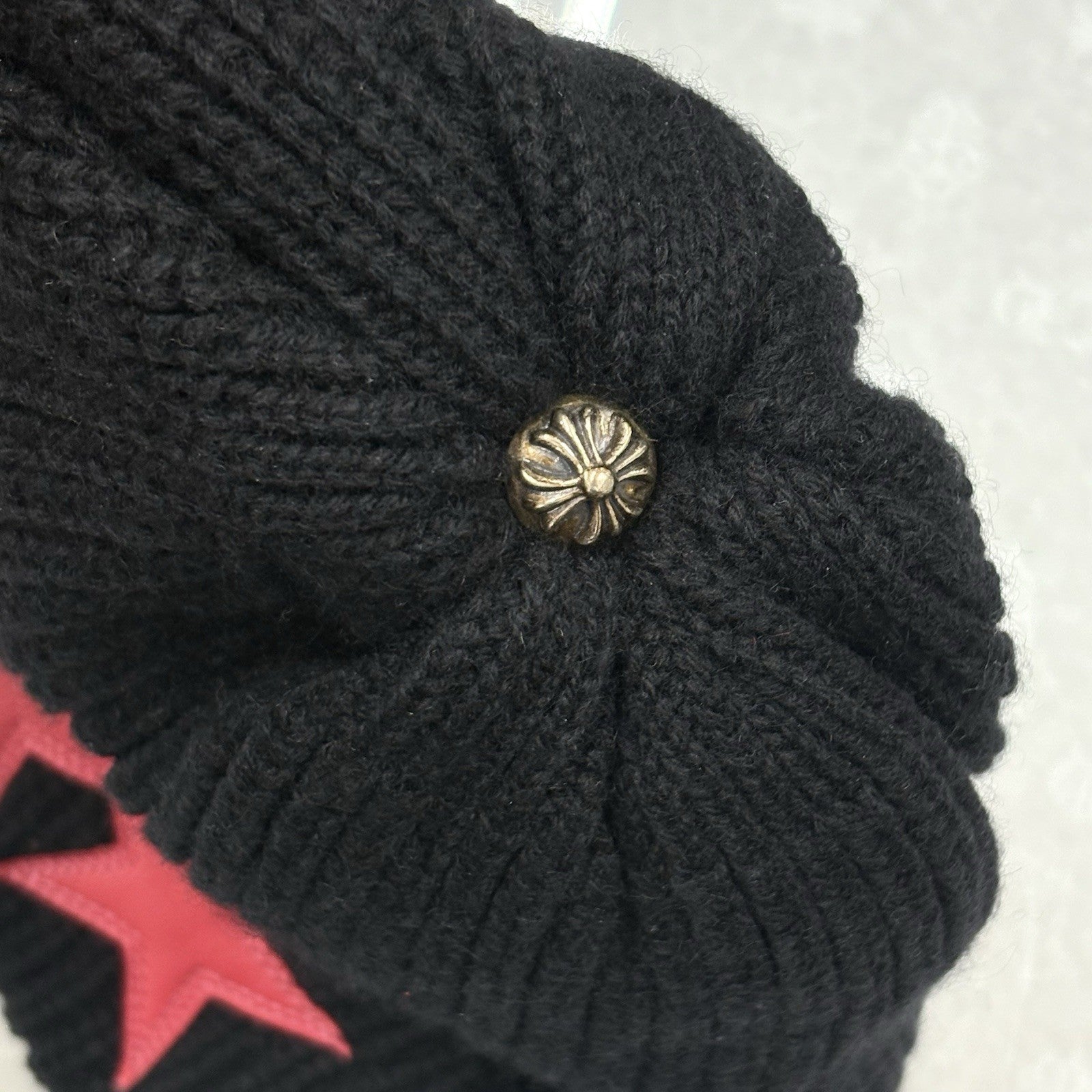 Chrome Hearts Triple Star Sludge Beanie ' Black Red ' | BRAND NEW!