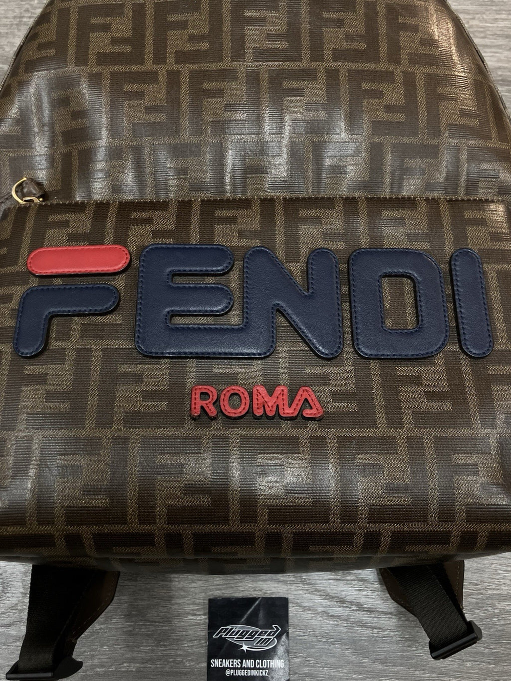 Fendi x Fila Brown Zucca Coated Canvas Mania Backpack