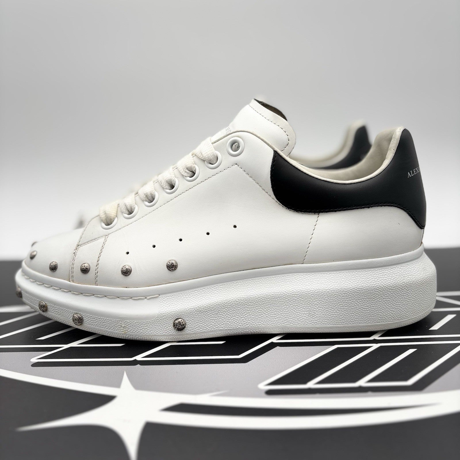 Size 41 (8 US) - Alexander McQueen Oversized Studded ' White Black ' | GREAT!