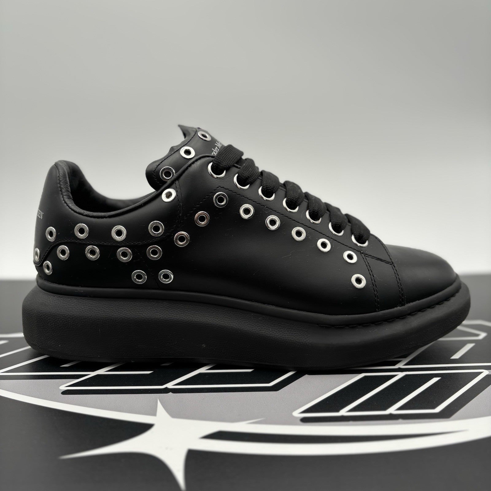 Size 43.5 (10.5 US) Alexander McQueen ' Black Silver Eyelets ' | GREAT COND!