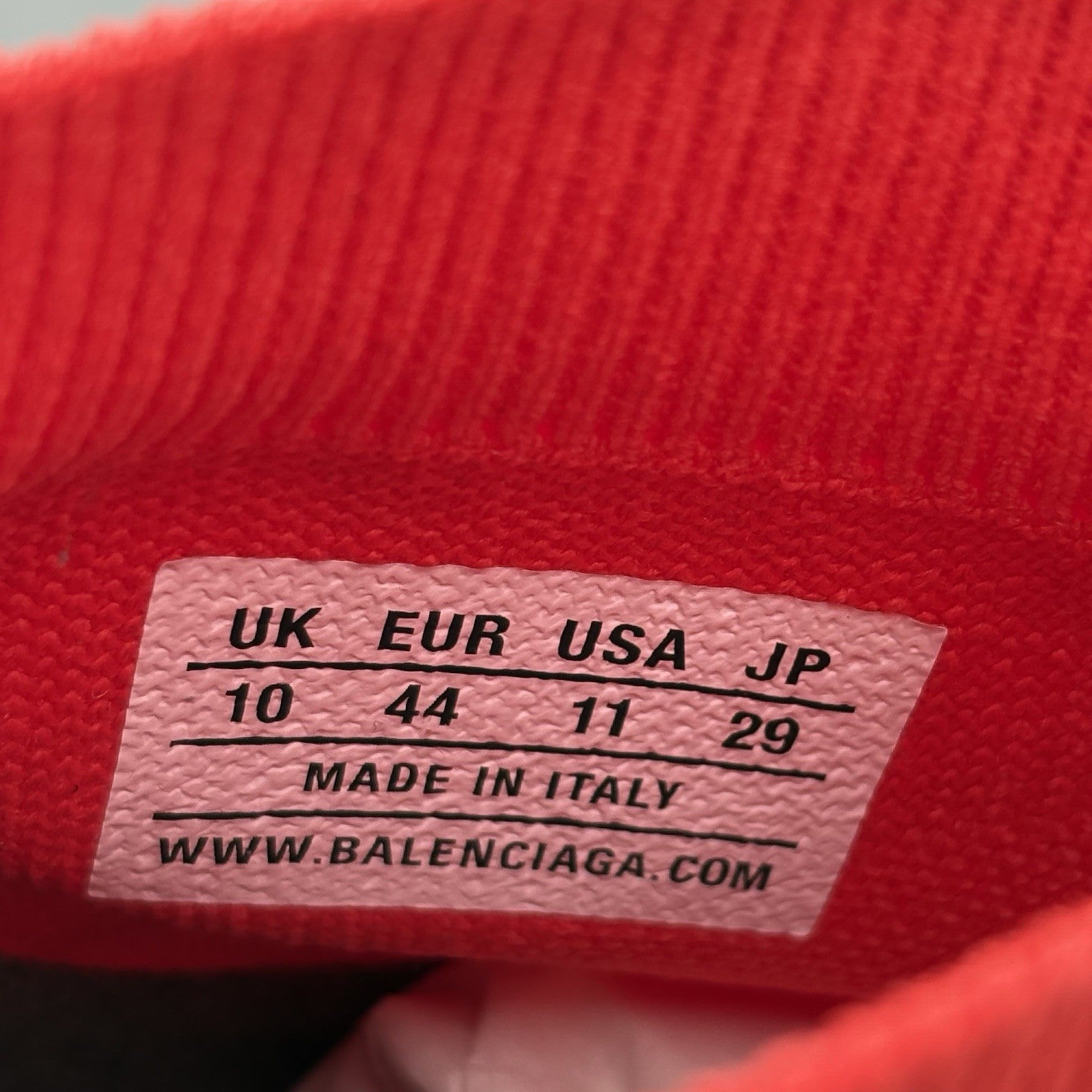 Size 44 (11 US) Balenciaga Speed 2.0 ' All Over Logo Intense Red ' | BRAND NEW!