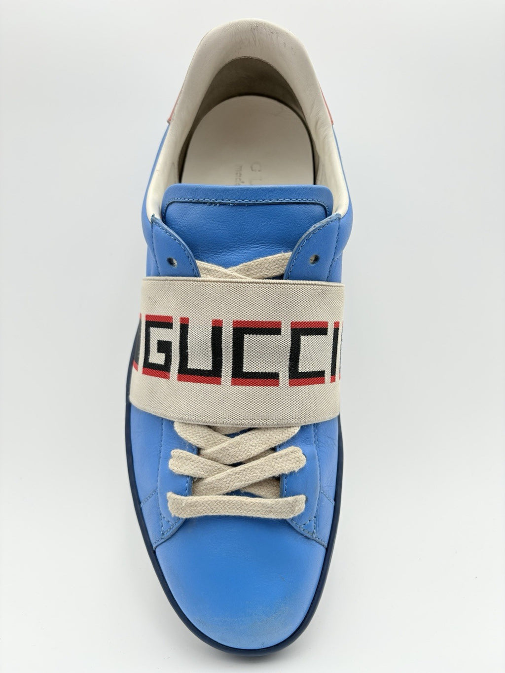 Size 7 G (7.5 US) - Gucci Ace Stripe Leather ' Blue ' | GOOD CONDITION!