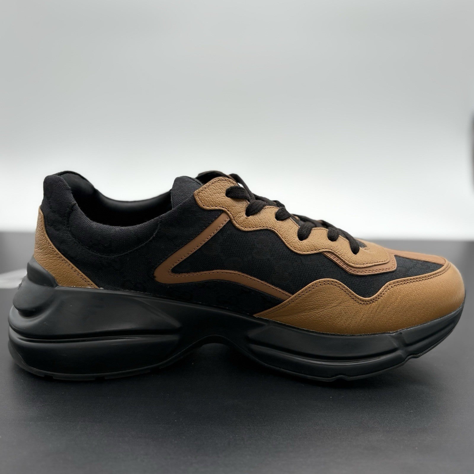 Size 11.5 G (12 US) Gucci Rhyton GG Supreme ' Black Khaki Beige ' | SUPER CLEAN!