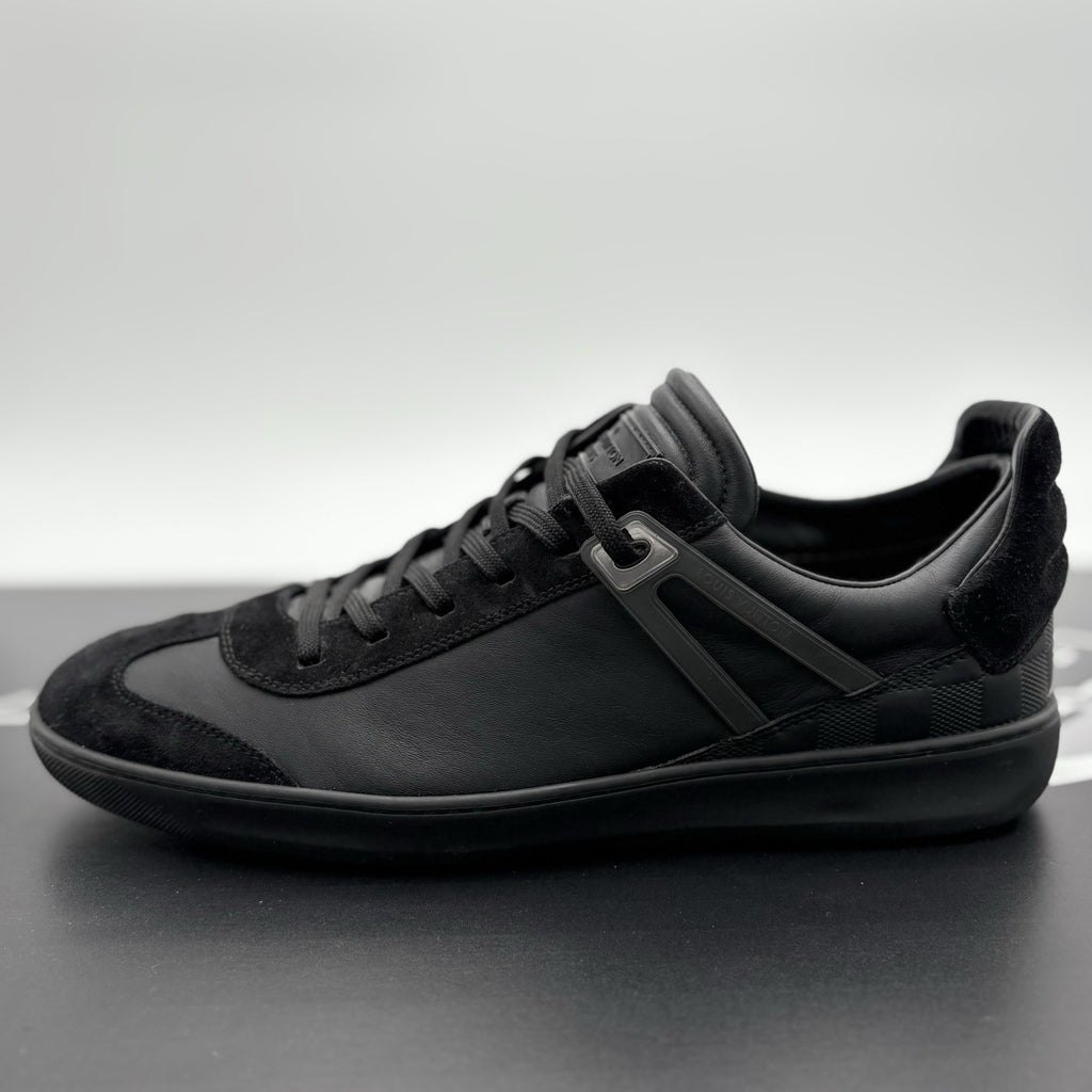 Size 10 LV (11-11.5 US) Louis Vuitton Leather Sneakers ' Black ' | GOOD COND!