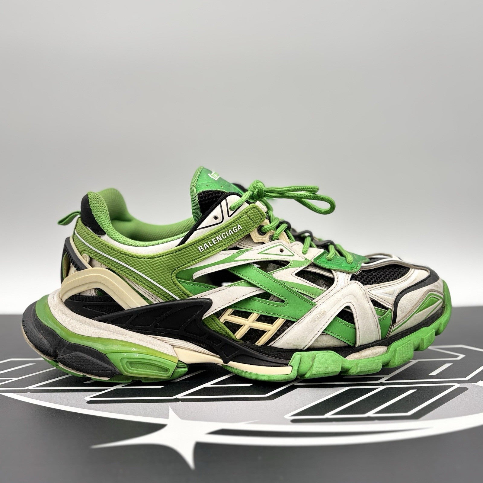 Size 45 ( 12 US) - Balenciaga Track 2 Trainer ' Black, White Green ' | GOOD!