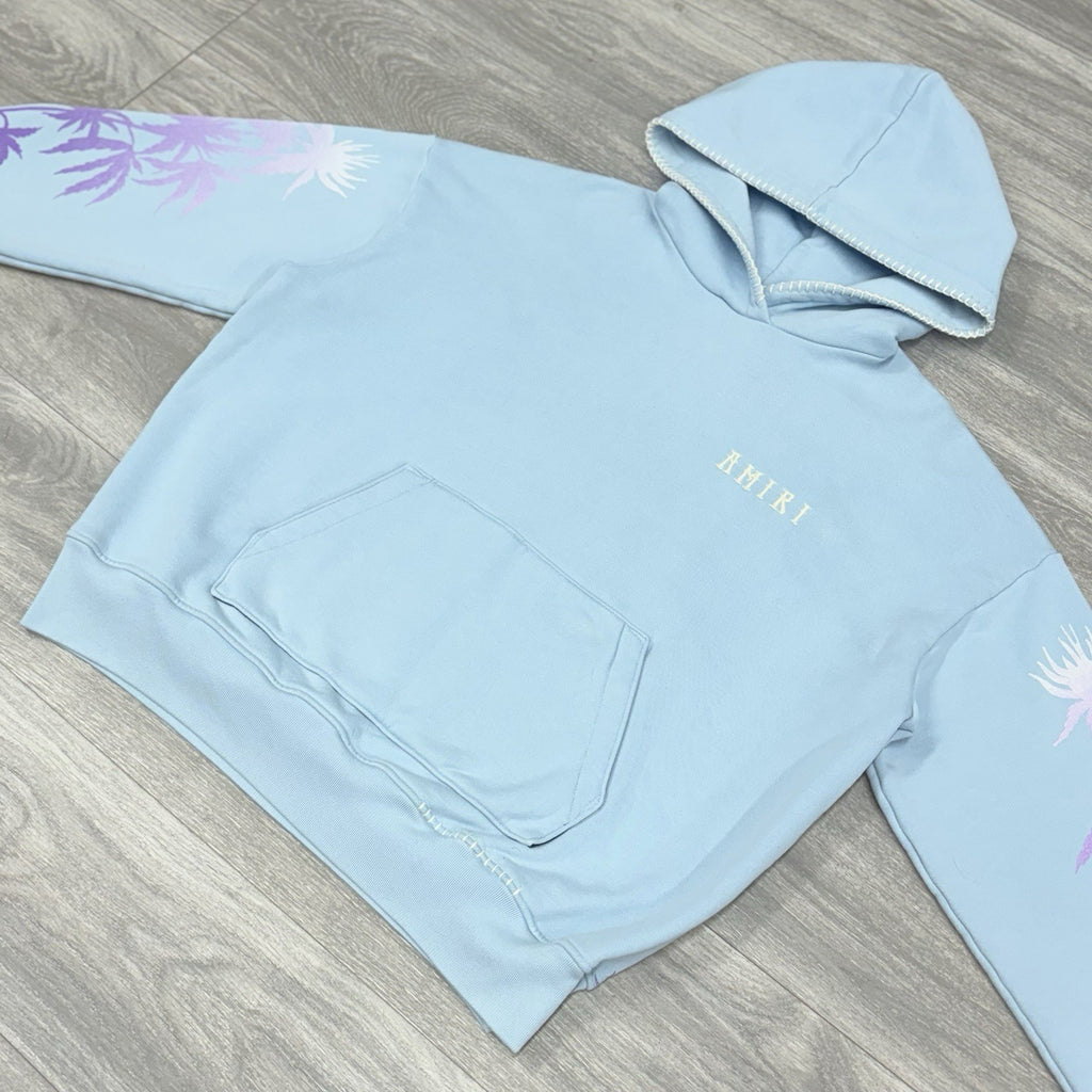 Size M - Amiri Eternal Happiness Embroidered Hoodie ' Blue ' | GREAT CONDITION!