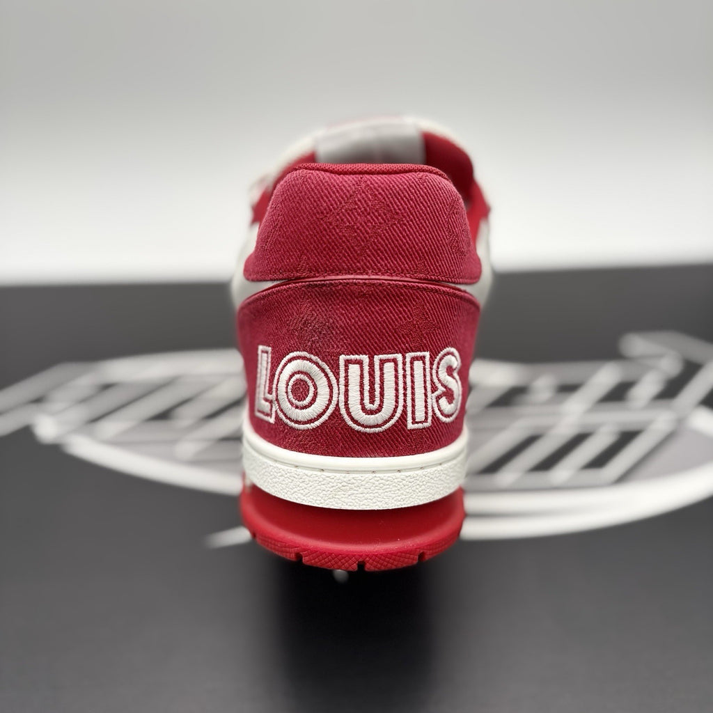 Size 9 LV (10-10.5 US) Louis Vuitton Trainer Strap ' Red, White ' | SUPER CLEAN!