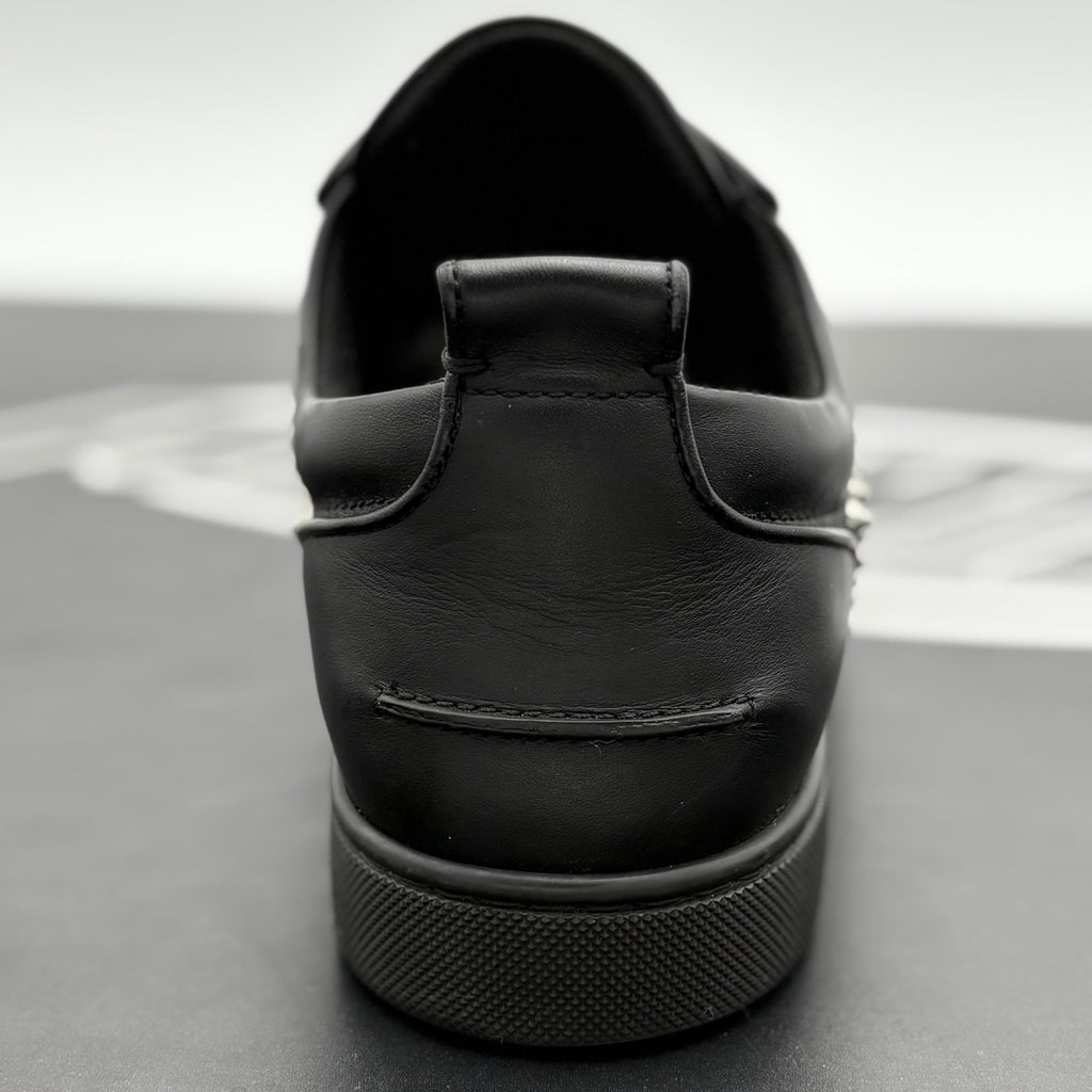 Size 43 (10 US) Christian Louboutin Low Silver Spikes ' Black ' | SUPER CLEAN!