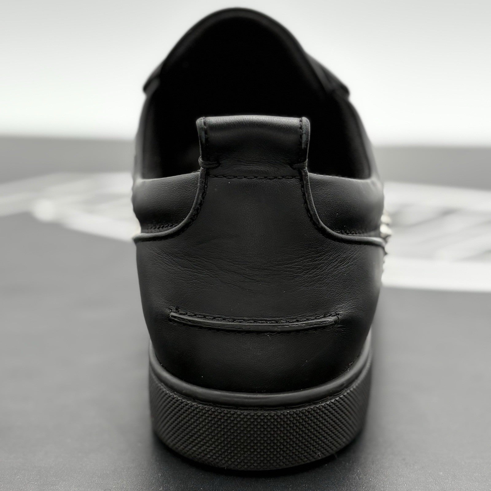 Size 43 (10 US) Christian Louboutin Low Silver Spikes ' Black ' | SUPER CLEAN!