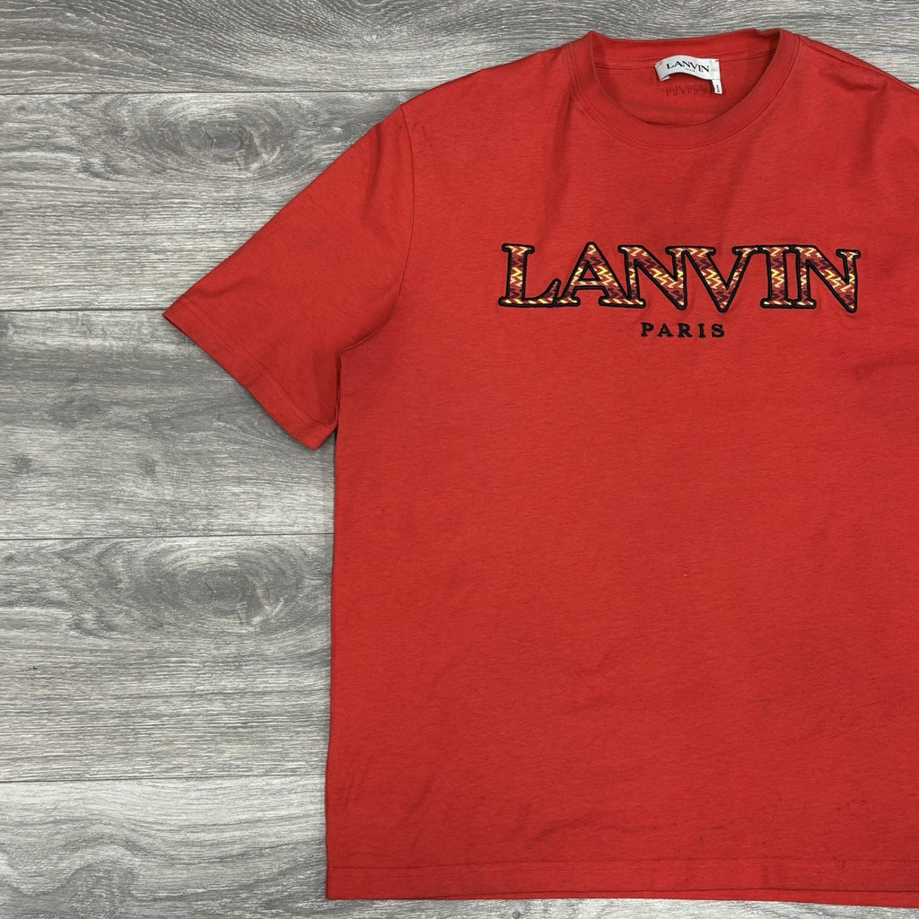 Size XL - Lanvin Embroidered Logo T-Shirt ' Red ' | GOOD CONDITION!