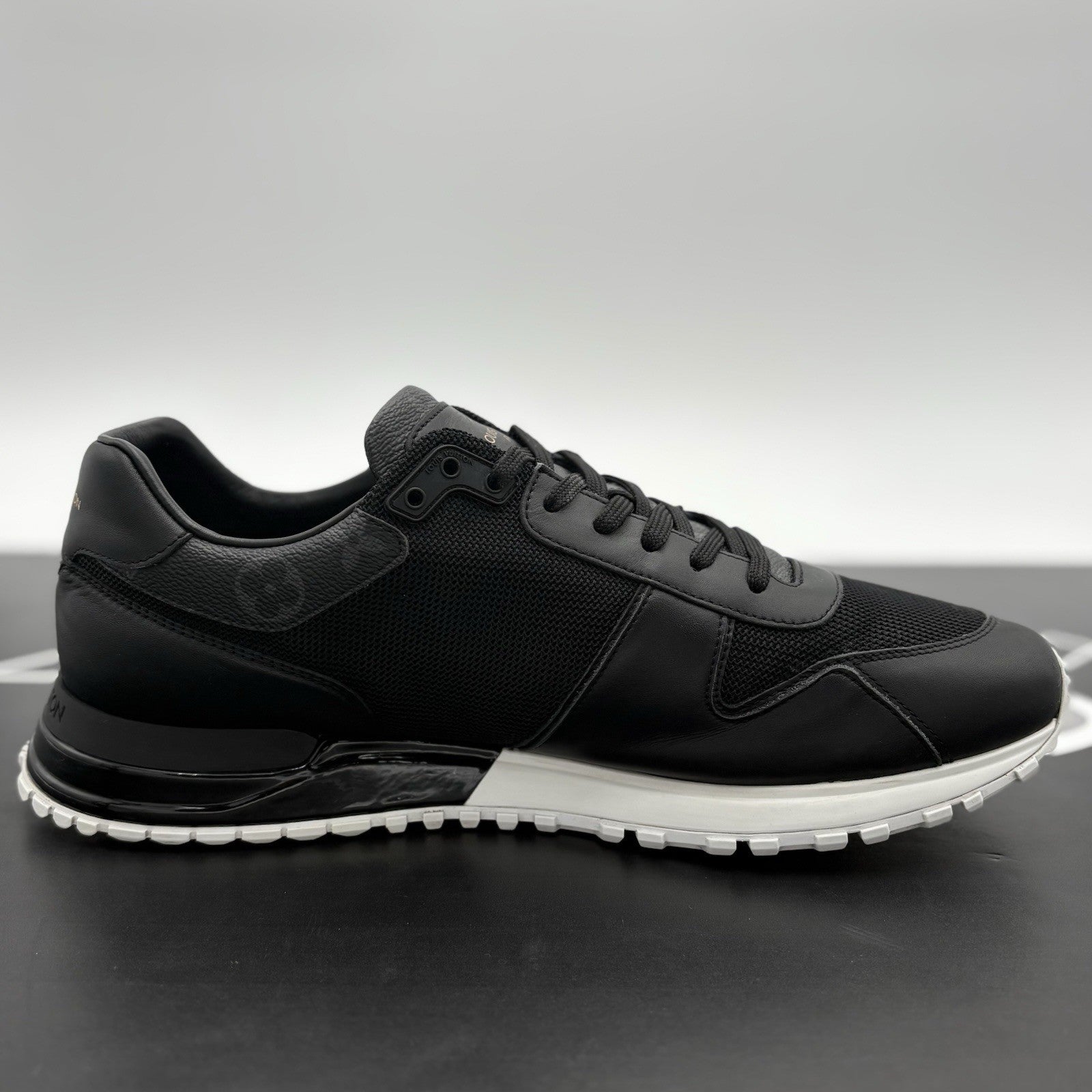 Size 9.5 LV (10.5-11 US) Louis Vuitton Run Away Sneaker ' Black White ' | GOOD!