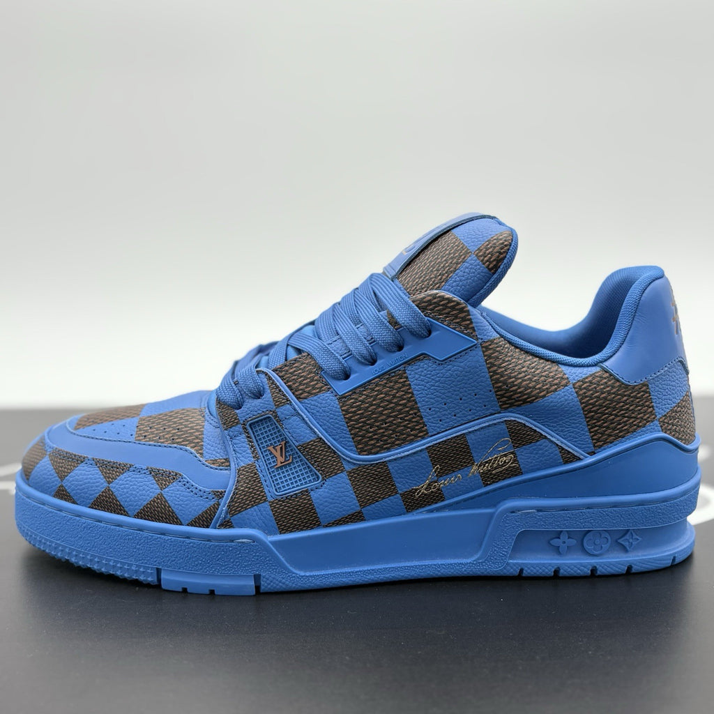 Size 9.5 LV (10.5-11 US) Louis Vuitton Trainer ' Blue Brown Checkered ' | NEW!