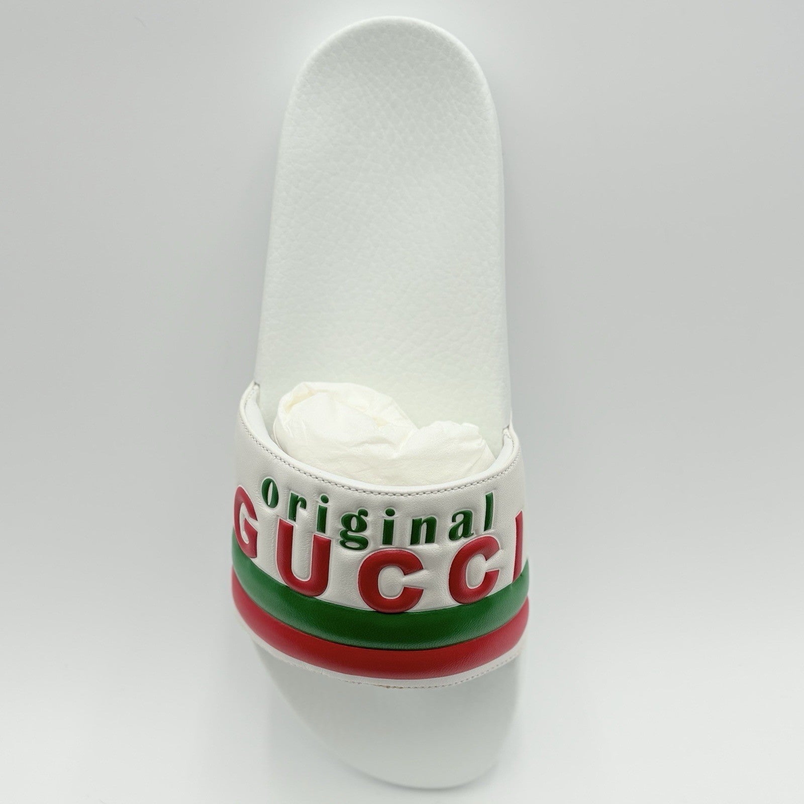 Size 8 G (8.5 US) Gucci Slide " Original Gucci - White " | NEW!