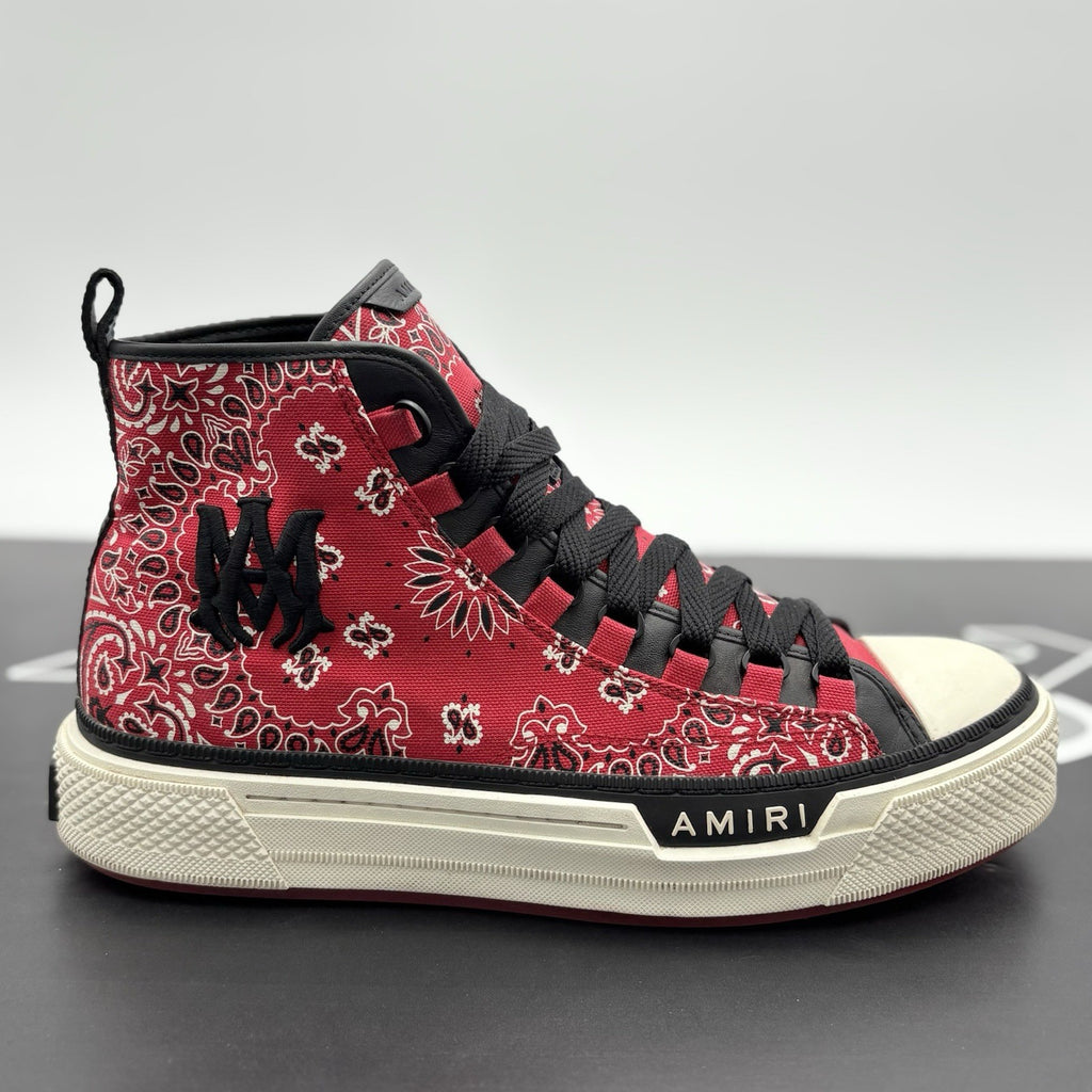 Size 44 (11 US) Amiri Bandana Canvas High-Top Sneaker ' Red ' | GREAT CONDITION!