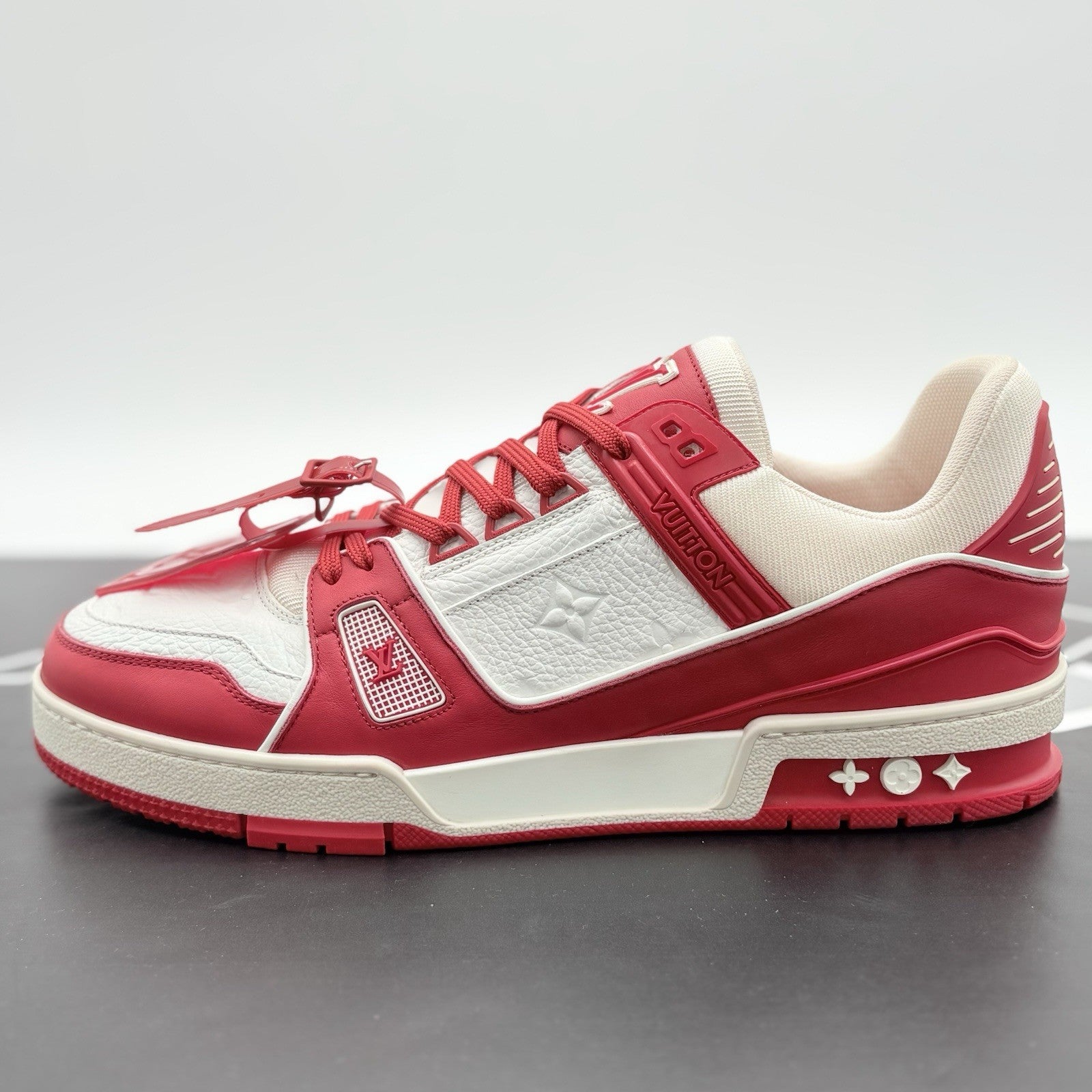 Size 9 LV (10-10.5 US) Louis Vuitton Trainer  ' Red White ' | EXCELLENT COND!