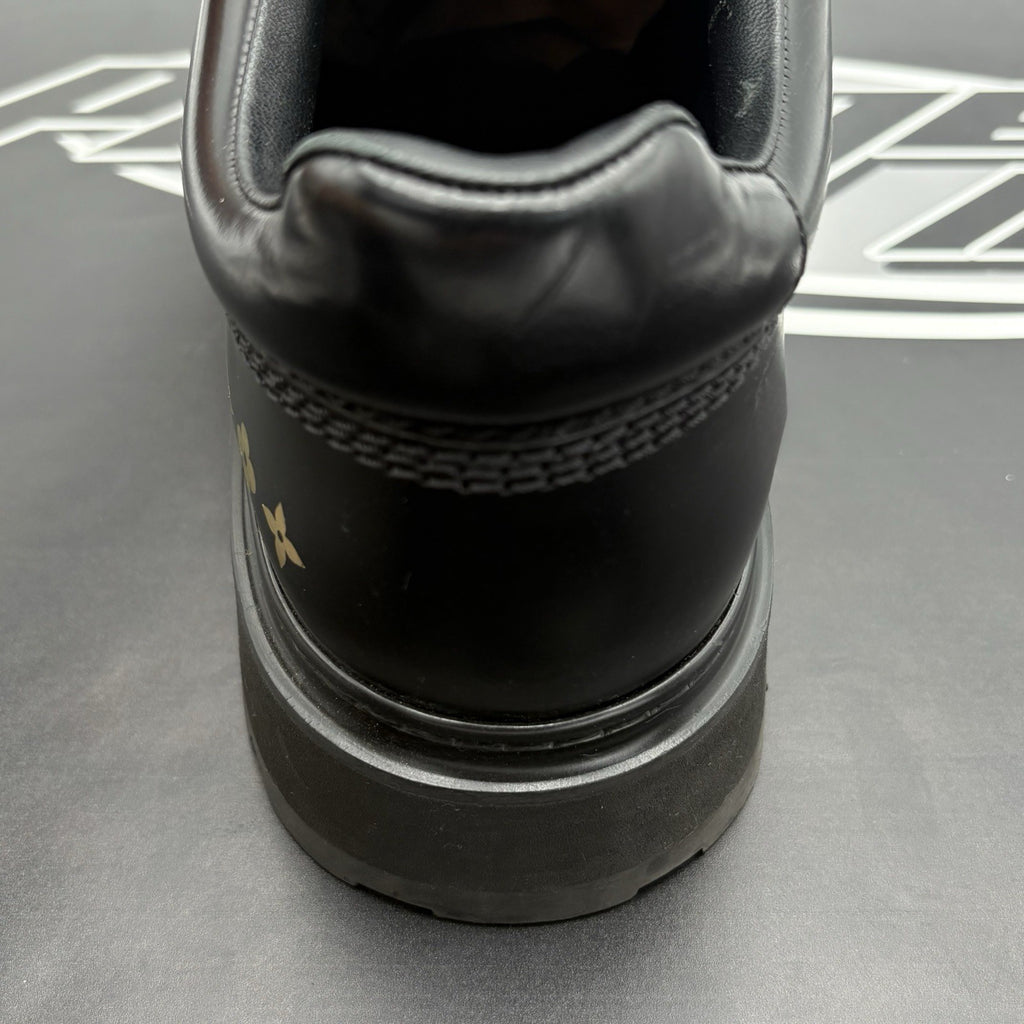 Size 7 LV (8-8.5 US) Louis Vuitton Leather Derby Sneaker ' Black ' | SUPER CLEAN