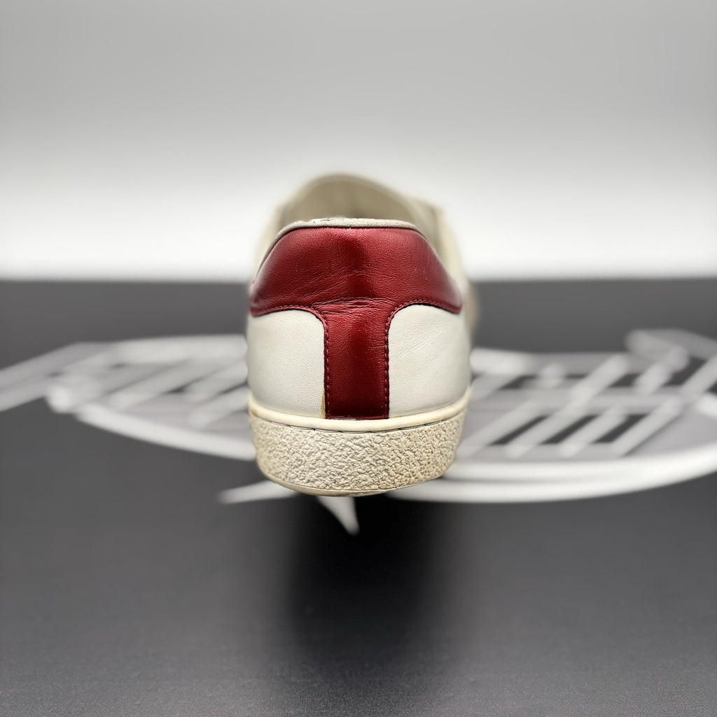 Size 9 G (9.5 US) - Gucci Ace Leather  With Strap ' White '